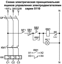 Схема электрическая принципиальная Я5110-1874